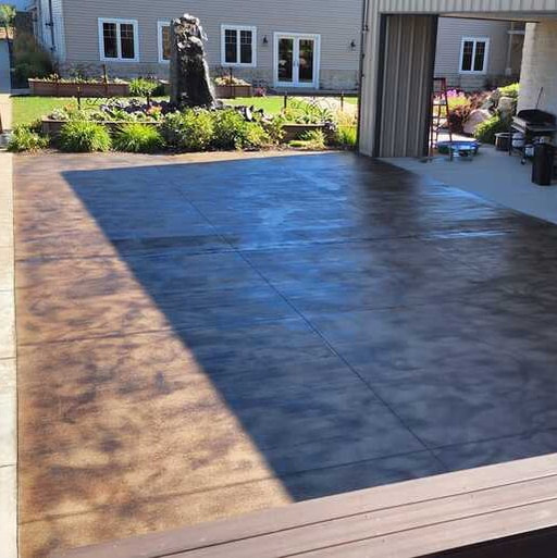 stained concrete patio in cold spring mn - central mn concrete co